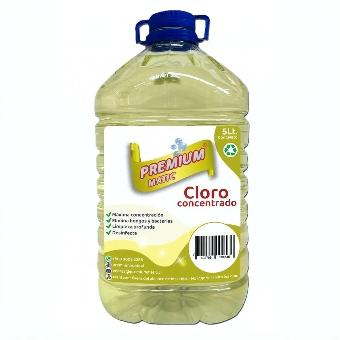 Presentación de Cloro Concentrado Premium Matic 5Lt