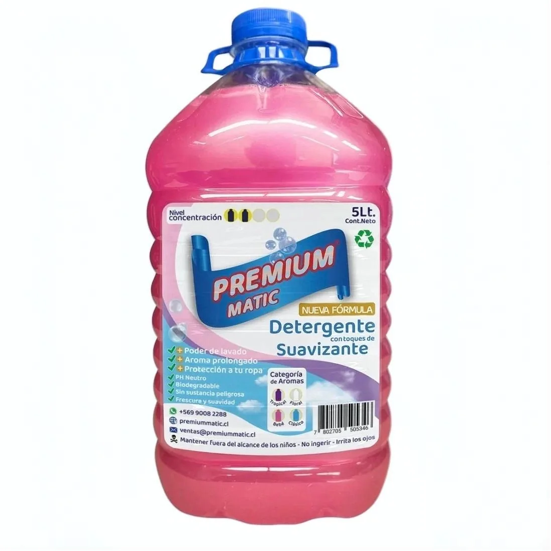 Presentación de Detergente C/Suavizante Premium Matic 5Lt Bebé