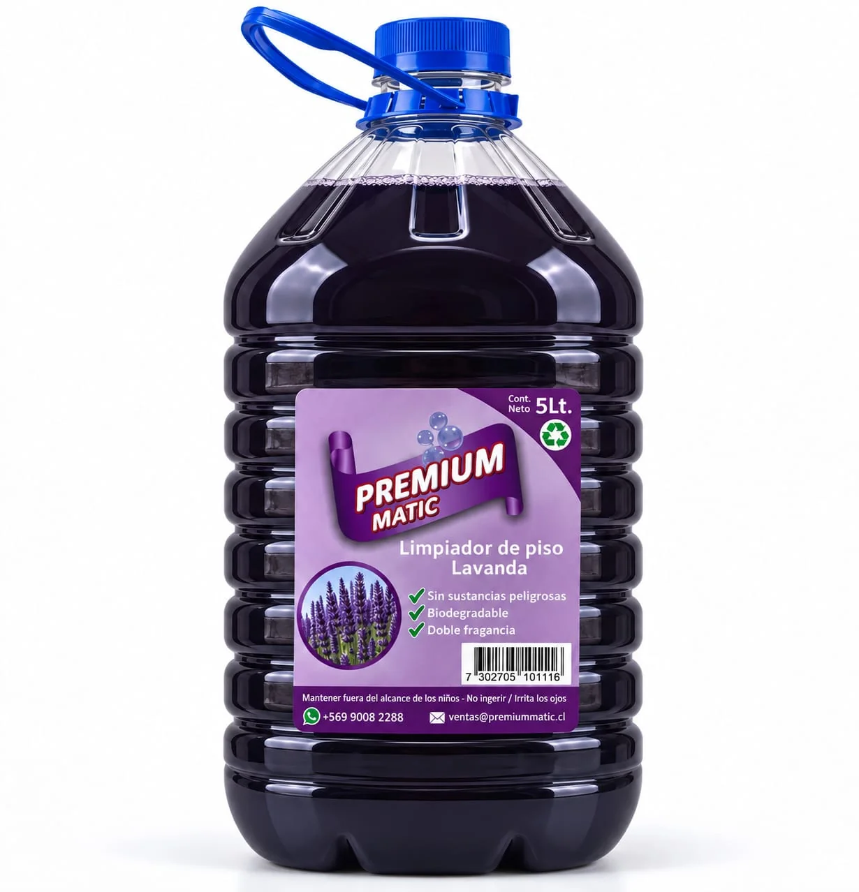 Presentación de Limpiador / Desinfectante Premium Matic 5Lt Lavanda